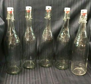 Set Of 5 1895 Geyer Freres Maison Fondee En Glass Bottles France Bail Clasp