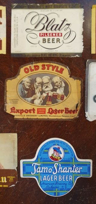 9 x Vintage USA & Canadian Beer Labels Very Rare 3