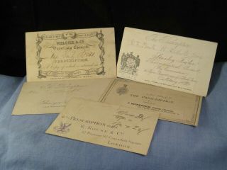Antique Prescription Envelope Advert Chemist Doctor X5 Rouse Stanley Fowler Kemp