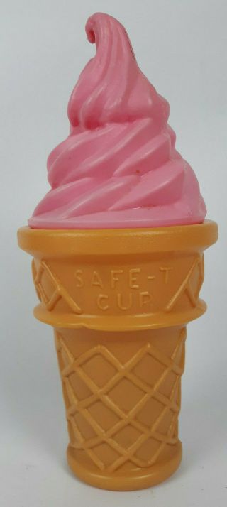 Safe - T Cup Strawberry Swirl Ice Cream Blow Mold 11 " Bank