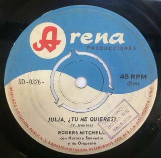 Rogers Mitchell - Chile Rare Promo Single Northern Soul Vg,  1970 45 Rpm 7