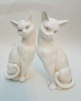 Large Vintage Porcelain Cat Kitten Figurines Statues 7 "