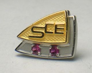 Sce Southern Ca.  Edison Logo 1/10 10k Emblem Employee Service Award Tie/lapel Pin