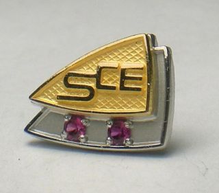 SCE Southern Ca.  Edison logo 1/10 10K emblem employee service award tie/lapel pin 2