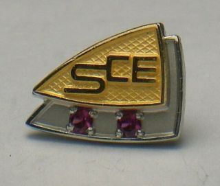 SCE Southern Ca.  Edison logo 1/10 10K emblem employee service award tie/lapel pin 3