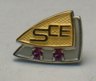 SCE Southern Ca.  Edison logo 1/10 10K emblem employee service award tie/lapel pin 4