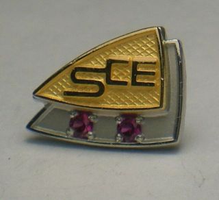 SCE Southern Ca.  Edison logo 1/10 10K emblem employee service award tie/lapel pin 5