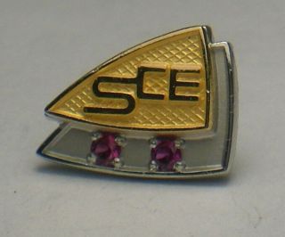 SCE Southern Ca.  Edison logo 1/10 10K emblem employee service award tie/lapel pin 6