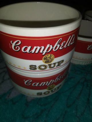 Set Of 4 Campbell ' s Soup Bowl Cups Vintage Rare USA Stackable 3