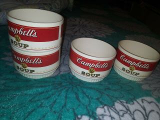 Set Of 4 Campbell ' s Soup Bowl Cups Vintage Rare USA Stackable 4