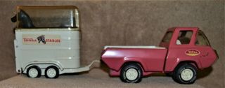 Vintage Tonka Stables Pink Truck And Horse Trailer,  52620 Complete.