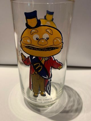 Mayor Mccheese Mcdonalds Glass Cup Mug 1970s Collector Series Vintage