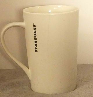 Starbucks Ceramic White Coffee Tea Mug Cup " 12 Tall " Collectible 2011