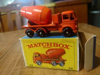 Old Matchbox Lesney 26 Cement Lorry Mixer Mib Old Store Stock Perf Cond