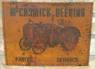 Vintage Mccormick Deering Parts Service Tractor Metal Sign Farm 14 X 11
