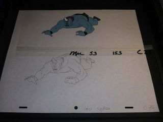he man Animation cel from cartoon of monster.  With sketch 2