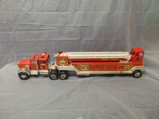 Tonka 2 Hook & Ladder Metal Fire Truck 32 " Long With Ladder Red Color Usa