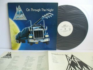 Def Leppard On Through The Night Lp Japan Vertigo Rj - 7664 Promo White Label