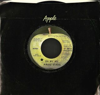 Ringo Starr Beatles On My My 1973 Apple Promo Mono/stereo L.  A.  Nm
