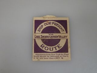 1890s Lake Shore Lehigh Valley Railway Luggage Stamp Label - 56271