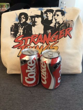 Stranger Things Canvas Tote,  X2 Coke Cans Stranger Things Season 3 Limited
