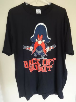Euc - 1992 Yosemite Sam - " Back Off Varmit " T - Shirt Men Xxl Looney Tunes Warner