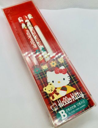 Vintage Sanrio Hello Kitty Pencils 1994 With Case