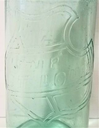 Falstaff Lemp St Louis Pre Pro Pretty Aqua Embossed Beer Bottle / Q6