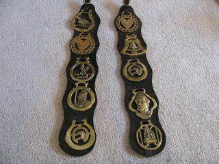 10 Vintage Bronze Brass Horse Saddle Medal Parade Medallion Harness