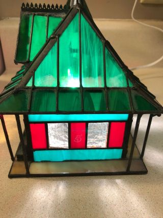 Franklin Coke COCA COLA STAINED GLASS - TRAIN STATION - Light Up House 1997 3