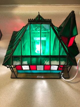 Franklin Coke COCA COLA STAINED GLASS - TRAIN STATION - Light Up House 1997 4