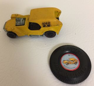 Vintage 1969 Mattel Redline Hot Wheels Yellow Ice T W Plastic Org Pin