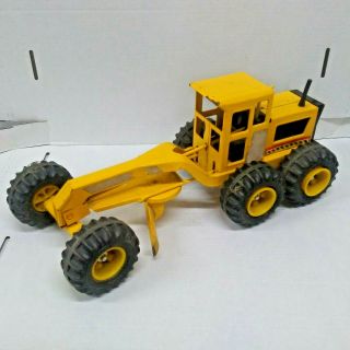 Vintage Yellow Tonka,  17” Road Grader,  Metal Construction Vehicle,  (metal Toy)