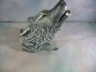 Ceramic Howling Wolf Head 10 " Tall