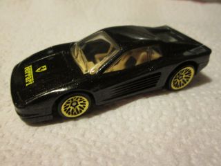 1986 Hot Wheels Ferrari Testarossa Car (black Flake.  Gold Wheels 1/64 Malaysia)
