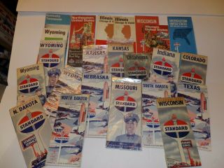22 Old Road Maps Amoco Standard Oil Gas Station Us States
