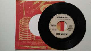Gene Vincent Be - Bop - A - Lula /king Of Fools Capitol 7 " Juke - Box Promo Italy Rare