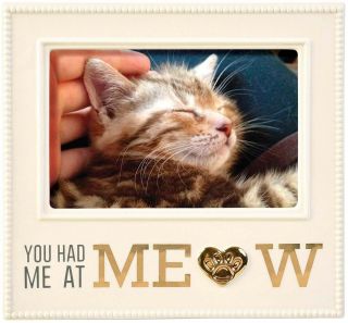 Ceramic You Had Me At Meow Cat Picture Photo Frame