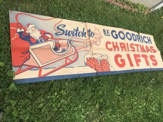 Vintage Advertising B.  F.  Goodrich Tires Bicycle Christmas Banner Sign
