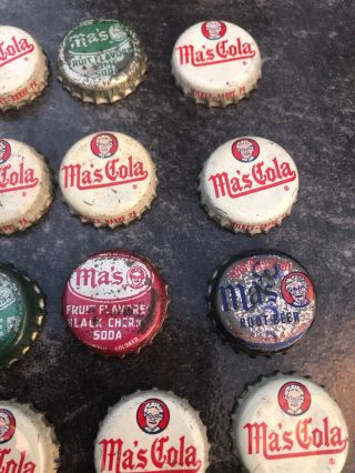 MA’S Cola CORK Soda BOTTLE CAP WILKES BARRE PA ROOT BEER ONE MOR SIGN CAPS VTG 7