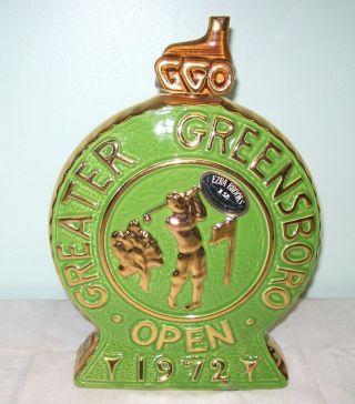 Ezra Brooks Greater Greensbobo Open Golf 1972 Porcelain Decanter Bottle