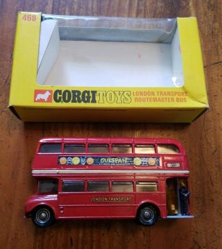 Vintage Corgi Toys Outspan 468 London Transport Routemaster Bus W/ Box