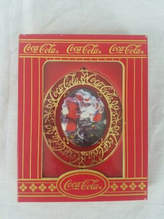 Coca Cola Ornament 1996 Santa Holding Coke Fine Porcelain Christmas Limited