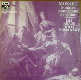 Lili Kraus - Willi Boskosky / Mozart Sonatas For Violin Vol.  1 / Emi Ref.