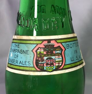 CANADA DRY PALE GINGER ALE Embossed Soda Bottle PAPER LABEL VINTAGE 3