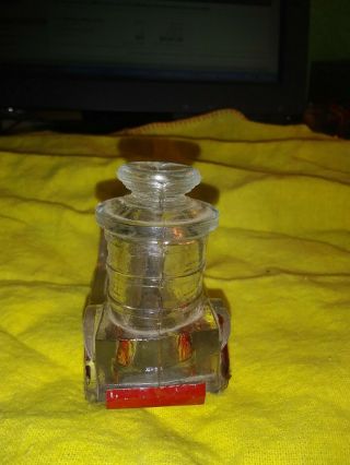ANTIQUE U.  S.  A.  GLASS FIRE ENGINE CANDY CONTAINER 4