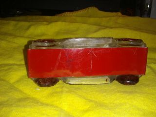 ANTIQUE U.  S.  A.  GLASS FIRE ENGINE CANDY CONTAINER 5