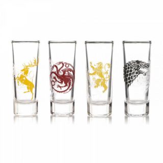 Game Of Thrones Shot Mini Glasses (set Of 4) - Sigils All Houses