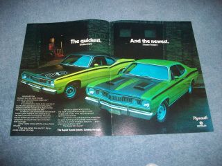 1971 Plymouth Duster 340 & Twister Vintage Color Ad " The Quickest And The Newest