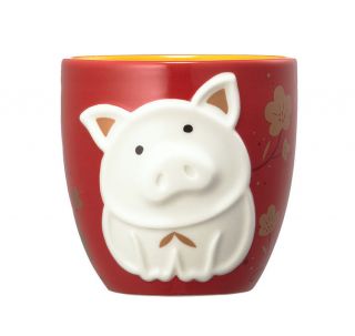 Starbucks Korea 2019 Goid Pig Newyear Pig Red Mug 355ml Cards 12 Zodiac Animal